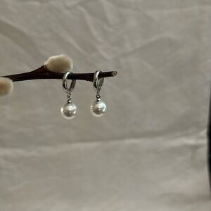 Faux White Pearl Earrings